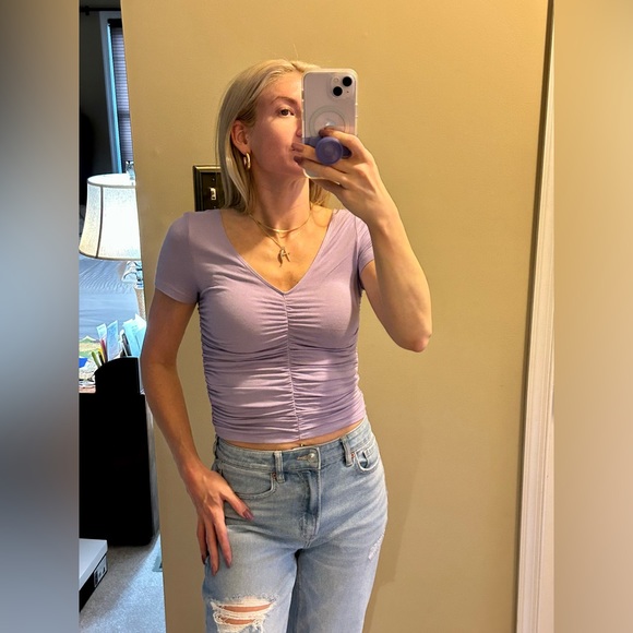 Forever 21 Ruched Top in Lavender BNWT - Picture 2 of 6